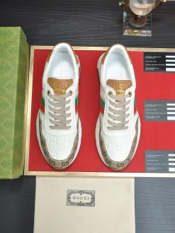 Alternative view of GUCCI Sneakers & Trainers Leather-Canvas (White-Brown-Green-Red) EU38-45 B20202606031364109