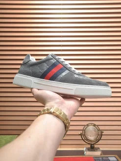 GUCCI Sneakers & Trainers Leather-Suede (Gray-Red-Blue) EU38-45 B10202606031373109