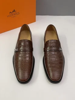 Alternative view of HERMES Flats & Loafers Crocodile Leather (Brown-Black) EU38-46 D30202606031380169