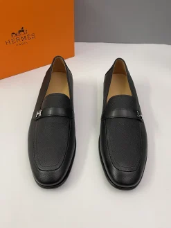 Alternative view of HERMES Flats & Loafers Leather (Black-Silver) EU38-46 D30202606031385169