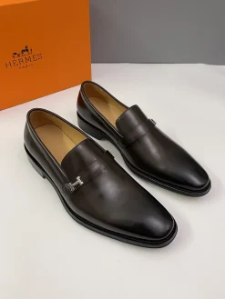 HERMES Flats & Loafers Leather (Brown) EU38-46 D30202606031381169