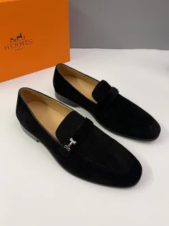 HERMES Flats & Loafers Suede (Black) EU38-46 D30202606031397169