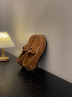 Alternative view of HERMES Flats & Loafers Suede (Brown-Black) EU35-40 B10202606031398109