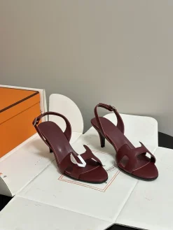 Alternative view of HERMES Pumps & Heels Leather (Burgundy) EU35-39 C10202606031404129
