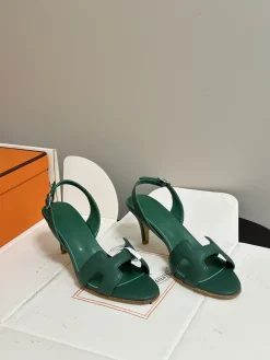 HERMES Pumps & Heels Leather (Green) EU35-39 C10202606031411129