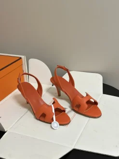 HERMES Pumps & Heels Leather (Orange) EU35-39 C10202606031413129