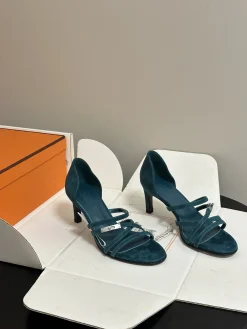 HERMES Pumps & Heels Suede (Teal) EU35-39 C40202606031424139