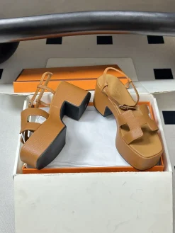 HERMES Sandals & Mules Leather (Brown-Black) EU35-39 C70202606031453149