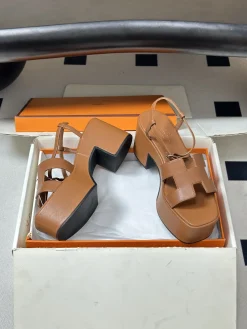 HERMES Sandals & Mules Leather (Brown-Black) EU35-39 C70202606031454149