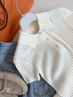 Alternative view of HERMES Shirts & Polos Cotton (White) B85202606010167129