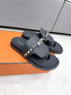 Alternative view of HERMES Slides & Slippers Leather (Black) EU35-45 B20202606031535109