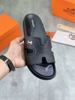 Alternative view of HERMES Slides & Slippers Leather (Black) EU39-45 A5020260603154189