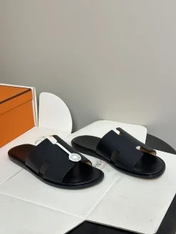 Alternative view of HERMES Slides & Slippers Leather (Black) EU39-45 C40202606031538139