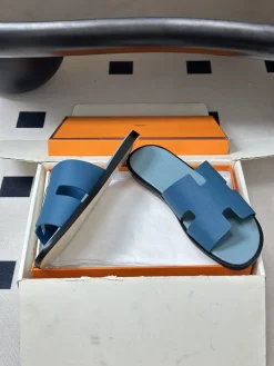 HERMES Slides & Slippers Leather (Blue-Black) EU39-45 C40202606031521139