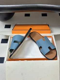 HERMES Slides & Slippers Leather (Blue-Brown-Black) EU39-45 C40202606031550139