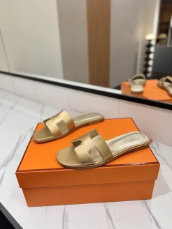 Alternative view of HERMES Slides & Slippers Leather (Gold) EU35-40 B0020260603156399