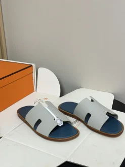 HERMES Slides & Slippers Leather (Grey-Blue-Brown) EU39-45 C40202606031571139