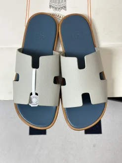 Alternative view of HERMES Slides & Slippers Leather (Grey-Blue-Brown) EU39-45 C40202606031571139