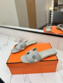 Alternative view of HERMES Slides & Slippers Leather (Light Blue) EU35-40 B0020260603157599