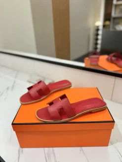 Alternative view of HERMES Slides & Slippers Leather (Red) EU35-40 B0020260603158199