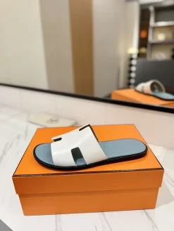 HERMES Slides & Slippers Leather (White-Blue-Black-Orange) EU39-44 B50202606033290119
