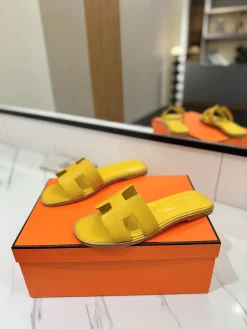 Alternative view of HERMES Slides & Slippers Leather (Yellow) EU35-40 B0020260603159499