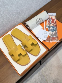 HERMES Slides & Slippers Leather (Yellow) EU35-43 B0020260603159699