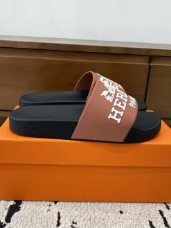 HERMES Slides & Slippers Rubber (Black-Brown-White) EU39-46 A0020260603330169