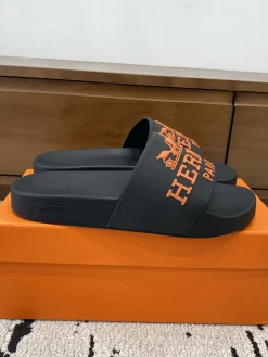 HERMES Slides & Slippers Rubber (Black-Orange) EU39-46 A0020260603325169