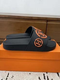HERMES Slides & Slippers Rubber (Black-Orange) EU39-46 A0020260603329469