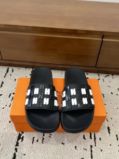 Alternative view of HERMES Slides & Slippers Rubber (Black-White) EU39-46 A0020260603329669