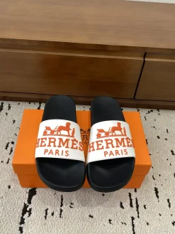 Alternative view of HERMES Slides & Slippers Rubber (Black-White-Orange) EU39-46 A0020260603329869