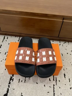 Alternative view of HERMES Slides & Slippers Rubber (Brown-Black-White) EU39-46 A0020260603330269