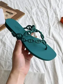 HERMES Slides & Slippers Rubber (Teal) EU35-41 A0020260603330669