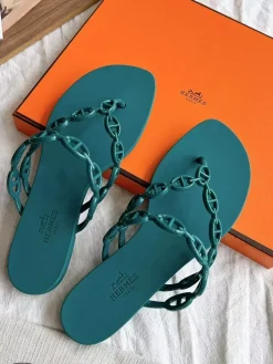 Alternative view of HERMES Slides & Slippers Rubber (Teal) EU35-41 A0020260603330669