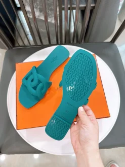 Alternative view of HERMES Slides & Slippers Rubber (Teal) EU36-41 I020260603160769