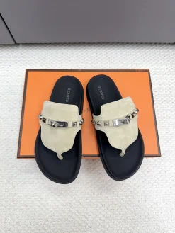 HERMES Slides & Slippers Suede (Black-Beige) EU35-45 B20202606031609109