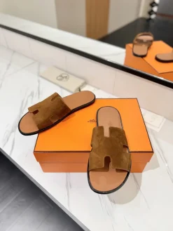 Alternative view of HERMES Slides & Slippers Suede (Brown-Black) EU39-44 B50202606031621119
