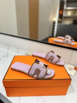 Alternative view of HERMES Slides & Slippers Suede (Lavender-Brown) EU35-40 B60202606031636119