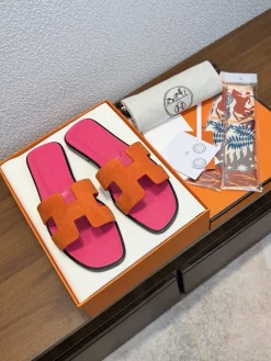 HERMES Slides & Slippers Suede (Orange-Pink-Black) EU35-43 B0020260603163599