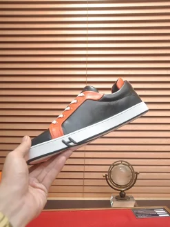 HERMES Sneakers & Trainers Leather (Black-Orange-White) EU39-46 B90202606031644129