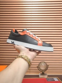 Alternative view of HERMES Sneakers & Trainers Leather (Black-Orange-White) EU39-46 B90202606031644129