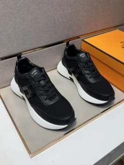 Alternative view of HERMES Sneakers & Trainers Leather-Fabric (Black-White) EU38-44 B40202606031645109