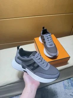 Alternative view of HERMES Sneakers & Trainers Leather-Textile (Gray-Black-White) EU38-44 B40202606031640109