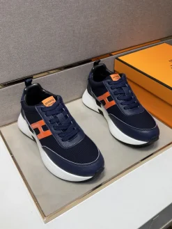 Alternative view of HERMES Sneakers & Trainers Leather-Textile (Navy-Orange-White) EU38-44 B40202606031651109