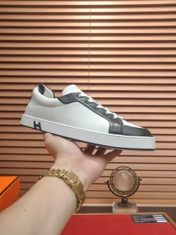 Alternative view of HERMES Sneakers & Trainers Leather (White-Black) EU39-46 B90202606031647129