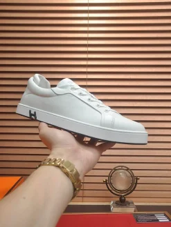 Alternative view of HERMES Sneakers & Trainers Leather (White-Black) EU39-46 B90202606031648129