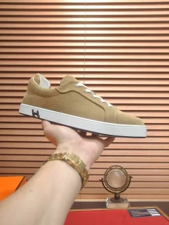 Alternative view of HERMES Sneakers & Trainers Suede (Khaki-White-Black) EU39-46 B90202606031653129