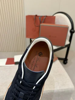 Alternative view of HERMES Sneakers & Trainers Suede-Leather (Navy-White-Brown) EU38-46 B60202606033343119