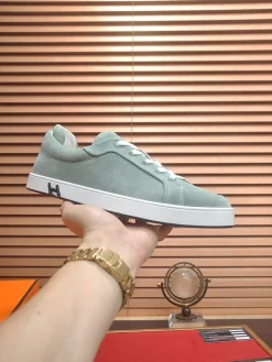Alternative view of HERMES Sneakers & Trainers Suede (Light Green-White-Black) EU39-46 B90202606031654129